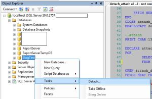 Detach and Attach User Databases
